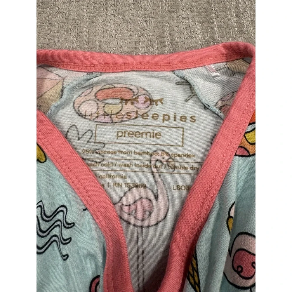 Little Sleepies Pool Party Girl Crossover Set Size Preemie Bamboo Kimono Top